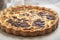 Vintage cheddar caramelised red onion quiche