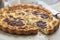 Vintage cheddar caramelised red onion quiche