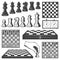 Vintage Chess Game Elements Set