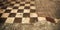 Vintage chessboard tile floor