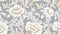 Vintage chinese wallpaper, elegant grey rose flower pattern contemporary ceramics AI Generated