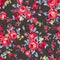 Vintage chintz roses seamless pattern