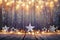 Vintage Christmas Decoration With Stars And Lights