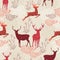 Vintage Christmas elements seamless pattern backgr