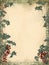 Vintage Christmas Frame with Mistletoe & Holly - Festive Fantasy Illustration.