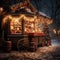 Vintage Christmas market old-fashioned stalls, classic holiday treats, nostalgic ambiance, festive joy