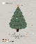 Vintage Christmas poster from New Collection. Cozy Christmas Tree Scandinavian style.