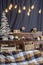 Vintage Christmas room decorations with unusual sprice made of wood