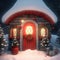 Vintage Christmas rustic little house theme , anniversary smash cake backdrop