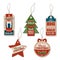 Vintage Christmas tags with string