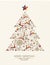 Vintage Christmas tree greeting card