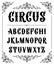 Vintage Circus label font for design in vintage style