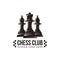 Vintage classic badge emblem chess club, chess tournament logo vector icon