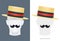 Vintage classic boater straw hat. Vector illustration.