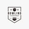 Vintage classic Bowling logo, Bowling club tournament logo vector icon