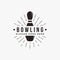Vintage classic Bowling logo, Bowling club tournament logo vector icon