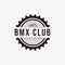 Vintage classic monochrome BMX logo, BMX club vector design