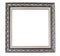 Vintage classic rectangle silver frame isolated on white