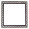 Vintage classic rectangle silver frame isolated on white