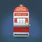 vintage classic slot machine with currency symbols reels. isolated on color background render