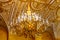 Vintage classical chandelier hanging under ceiling