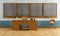 Vintage classroom with teacher\'s desk