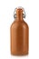 Vintage clay wine bottle with rubber stopper, isolate on a white background