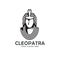 Vintage cleopatra line art style logo illustration template template