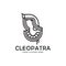 Vintage cleopatra line art style logo template