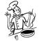 Vintage Clipart 212 Chef Tasting His Soup Dish Meal