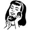 Vintage Clipart 243 Woman Face on the Phone