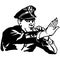 Vintage Clipart 245 Policeman Bowing Whistle to Stop