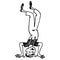 Vintage Clipart 39 Boy Doing Head Stand