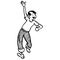 Vintage Clipart 58 Guy Waving and Walking