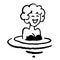 Vintage Clipart 83 Woman in Swimsuit Swimming In The Water