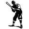 Vintage Clipart 97 Baseball Player at Bat