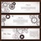 Vintage clock banner background set