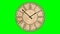 Vintage clock roman numbers 60 fps animation loop 2D isolated green screen