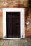 Vintage closed wooden door, Venice, Italy