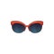 Vintage clubmaster sunglasses with red frame - isolated fashion drawing