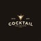 Vintage Cocktail logo design . alcohol drink icon. retro cocktail glass  design template
