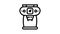 vintage coffee machine line icon animation