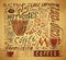 Vintage coffee typography background