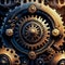 Vintage cogs gears banner background wallpaper