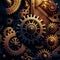 Vintage cogs gears banner background wallpaper