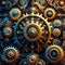 Vintage cogs gears banner background wallpaper