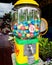 Vintage coin operated candy dispenser