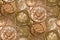 Vintage coins background abstract
