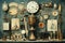 Vintage collage depicting antique objects