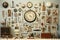 Vintage collage depicting antique objects